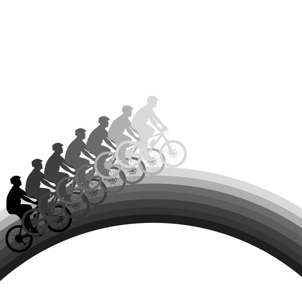 Silhouette of a cyclist male. — Stock Vector