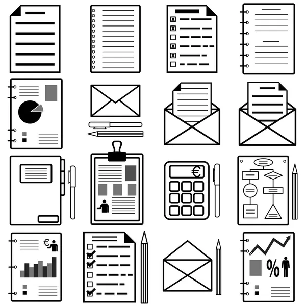 Statistics and analytics file icons. Vector illustration. — Stock Vector