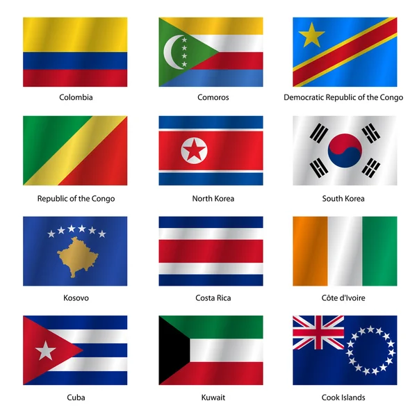 Definir bandeiras de estados soberanos mundiais. Ilustração vetorial . —  Vetores de Stock