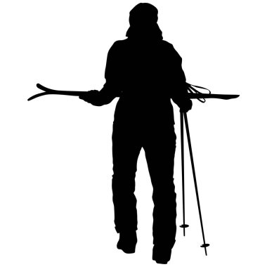 Dağ kayakçı yamaç spor siluet hızlandırmak.