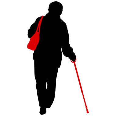 Beyaz arkaplanda engelli insanların silueti.