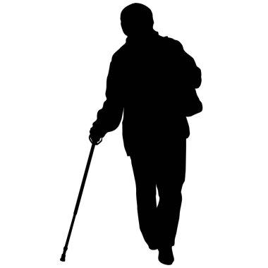 Beyaz arkaplanda engelli insanların silueti.