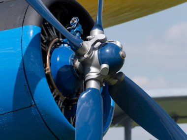 MOSCOW REJON, CHERNOE HAVAALARI 22 Mayıs 2021: Uçak An-2 Gökyüzü havacılık festivali, teori ve uygulama.