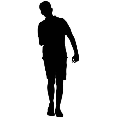 Beyaz Arkaplanda Duran Siluet Grubu.