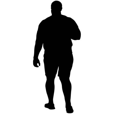 Siyah Siluetler Beyaz zemin üzerinde Büyük Adam.