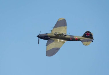 Moskova Rusya Zhukovsky Havaalanı 31 Ağustos 2019: Uluslararası havacılık salonu MAKS-2019 'un Ilyushin II-2 - 2..