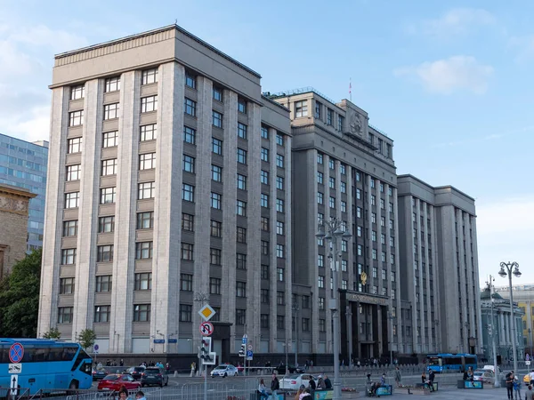 Moscú Junio 2018 Fachada Duma Estatal Edificio Del Parlamento Federación — Foto de Stock