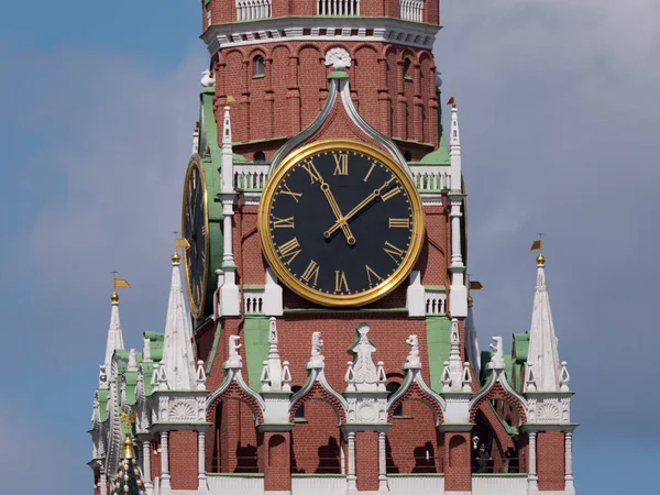 Relógio Principal Kremlin Moscou Chamado Kuranti Spasskaya Tower Red Square — Fotografia de Stock