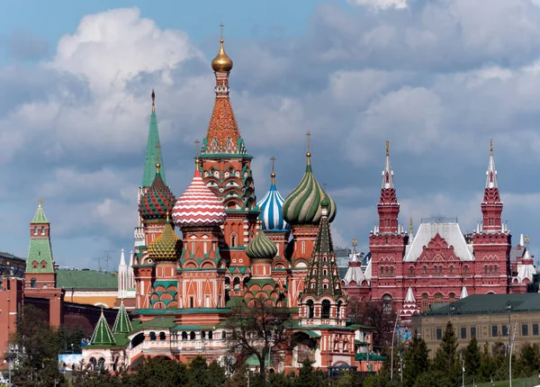 Katedrála Basila Rudém Náměstí Moskvě — Stock fotografie