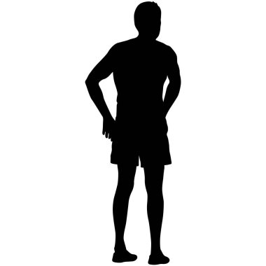 Beyaz arka planda yürüyen bir adamın silüeti..