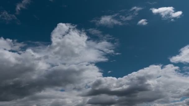 空飛ぶ雲の時間の経過自然背景なし鳥 フリッカーなし — ストック動画
