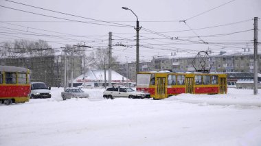 BARNAUL - 21 Ocak 2018 'de Rusya' nın Barnaul kentinde yoğun saatlerde şehrin 21 Ocak merkezi alanı.