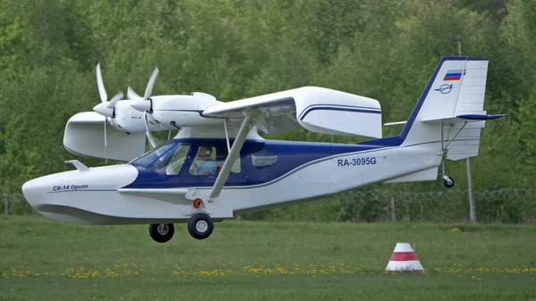 Moscow Region Chernoe Airfield May 2021 Airplane Amphibious Aircraft Orion — Stock Photo, Image