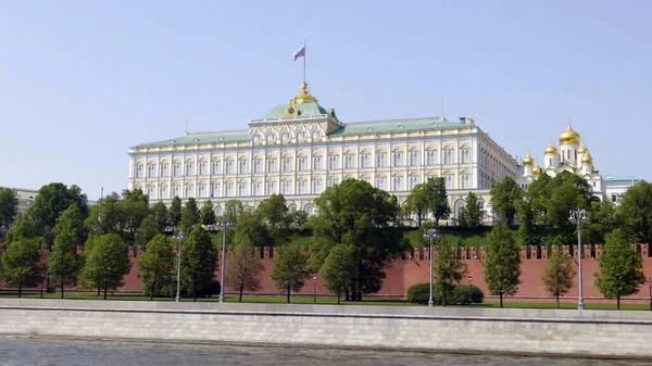 Soleado Día Verano Moscow Río Bahía Kremlin — Foto de Stock