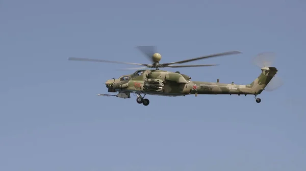 Zhukovsky Russia September 2019 Demonstration Attack Helicopter Russian Air Force — Stock Photo, Image