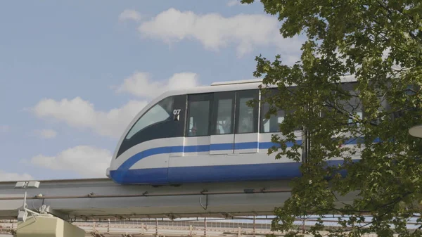 Moskva Července 2019 Moskvě Moskevská Tramvajová Jednokolejka Vdnkh — Stock fotografie