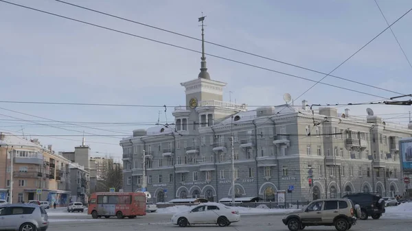 Barnaul Január Központi Terület Város Csúcsforgalomban Január 2018 Barnaul Oroszország — Stock Fotó