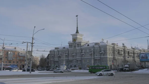 Barnaul Styczeń Centralna Część Miasta Godzinach Szczytu Stycznia 2018 Barnaul — Zdjęcie stockowe