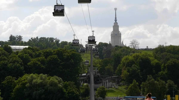 Moskwa Rosja Lipiec 2019 Moskwa Kolejka Linowa Łużnikach — Zdjęcie stockowe