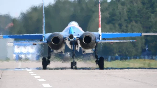 Moskou Rusland Luchthaven Zjoekovski Augustus 2019 Aerobatische Teams Russische Ridders — Stockfoto