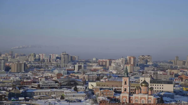 Stad Barnaul Uitzicht Stad Kerk Altai Rusland — Stockfoto