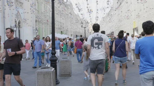 Moskau Russland Juli 2020 Menschen Laufen Den Roten Platz Nikolskaja — Stockfoto