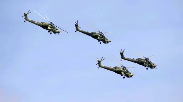 Zhukovsky Russia September 2019 Demonstration Attack Helicopter Russian Air Force — Stock Photo, Image