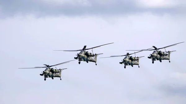 Zhukovsky Oroszország 2019 Szeptember Orosz Légierő Harci Helikopterének Demonstrációja Maks — Stock Fotó