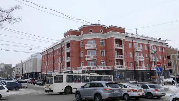 Barnaul December Hotel Altai Lenin Avenue Desember 2019 Барнаулі Росія — стокове фото