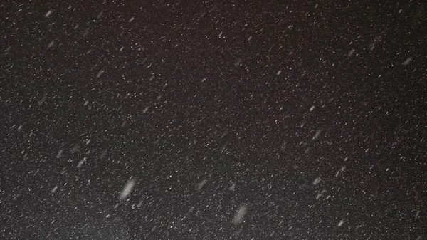 Neve Bianca Contro Cielo Notturno Nero Rallentatore — Foto Stock