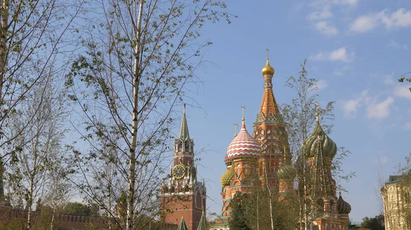 Moskou Rode Plein Kathedraal Van Basils Spasskaya Toren — Stockfoto
