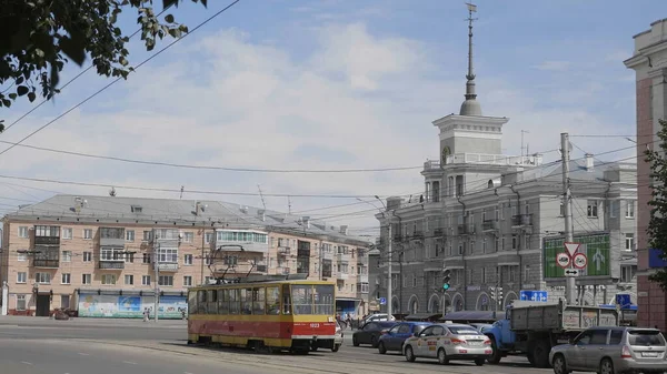 Barnaul Agosto Zona Central Ciudad Hora Punta Agosto 2018 Barnaul — Foto de Stock