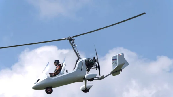 Balashikha Russia Black Airfield May 2021 Gyroplane Gyro Classic Demonstration — Stock Photo, Image