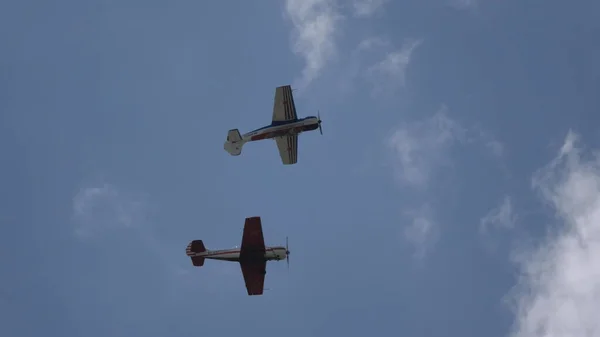 Moscow Region Chernoe Airfield 2021 Flight Yak Sky Aviation Festival — 스톡 사진