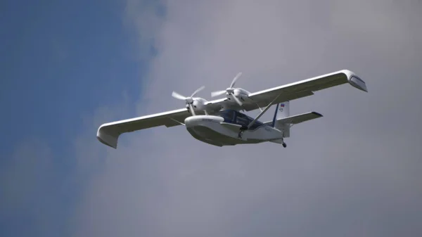 Moskau Region Chernoe Airfield Mai 2021 Amphibienflugzeug Seagull Sky Luftfahrtfestival — Stockfoto