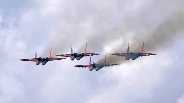 Moskva Ryssland Zhukovsky Airfield Augusti 2019 Aerobatic Team Snabbar Mig — Stockfoto