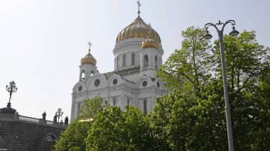 MOSCOW - 17 Mayıs 2019: Kurtarıcı İsa 'nın Ortodoks Kilisesi 17 Mayıs 2019, Moskova, Rusya.