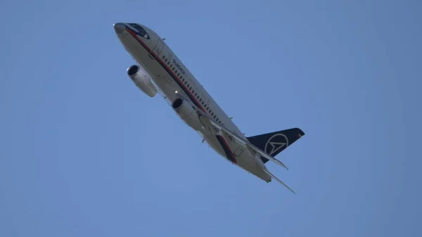 Moscow Russia Zhukovsky Airfield Julho 2021 Avião Comercial Passageiros Sukhoi — Fotografia de Stock