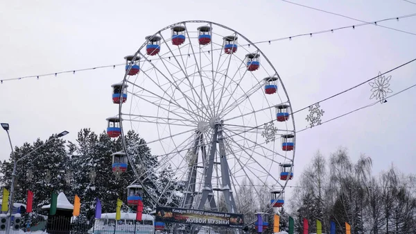 Barnaul Styczeń Centralna Część Miasta Targach Noworocznych Stycznia 2020 Roku — Zdjęcie stockowe