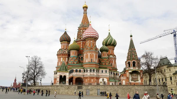 Moscú Octubre Moscú Plaza Roja Catedral San Basilio Torre Spasskaya — Foto de Stock