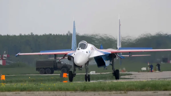 Moskou Rusland Luchthaven Zjoekovski Juli 2021 Aerobatische Teams Russische Ridders — Stockfoto