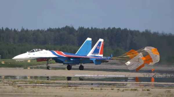 Moskwa Rosja Żukowski Lotnisko Lipca 2021 Drużyny Akrobacyjne Rosyjscy Rycerze — Zdjęcie stockowe