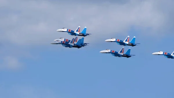 Moskau Russland Flugplatz Schukowski Juli 2021 Kunstflugteams Russische Ritter Flugzeugen — Stockfoto