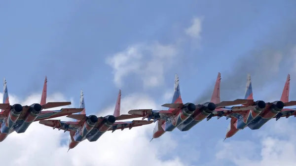 Moskau Russland Flugplatz Schukowski August 2019 Kunstflugteam Absolviert Demonstrationsflug Der — Stockfoto