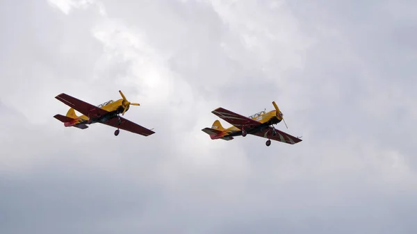 Moscow Region Chernoe Airfield 2021 Flight Yak Sky Aviation Festival — 스톡 사진