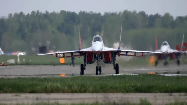 Moscow Russia Zhukovsky Airfield Agosto 2019 Equipes Aeróbica Rápida Mig — Fotografia de Stock