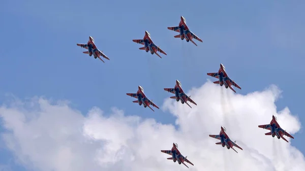 Μόσχα Ρωσία Zhukovsky Airfield August 2019 Aerobatic Team Swifts Mig — Φωτογραφία Αρχείου