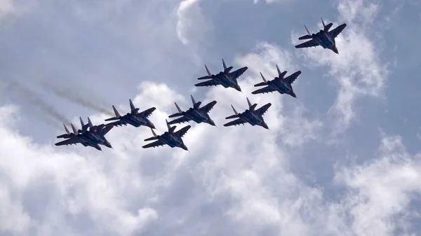 Moscow Russia Zhukovsky Airfield Agosto 2019 Equipes Aeróbica Rápida Mig — Fotografia de Stock