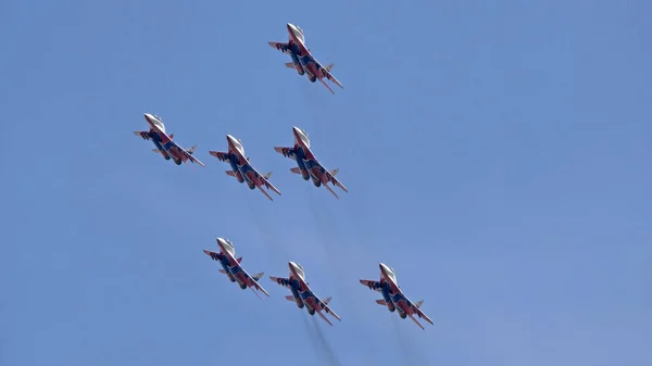 Moscú Rusia Zhukovsky Airfield Agosto 2019 Equipo Acrobático Vencía Mig —  Fotos de Stock