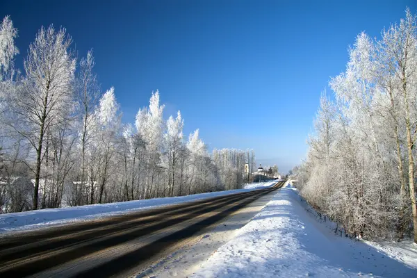 Winter road wood